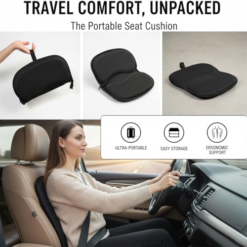 Foldable Seat Cushion for Travel, Honeycomb Gel Seat Cushion with Zipper & Handle, Portable Honeycomb Gel Cushion for Fatigue Relief, Ventilative Butt Pillow 15.8 x 13.3 x 1.4 Inches (1 in Blue) - color: 1 in Blue