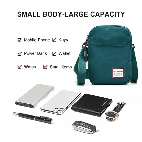 SEAFEW Mini Crossbody Bag Shoulder Bag for Men, Small Messenger Satchel Bag for Women - color: Peacock Blue - Standard