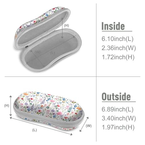 FINTIE Sunglasses Case, Hard EVA Shell Shockproof Sport Glasses Case with Metal Carabiner Travel Zipper Eyeglasses Holder - color: Z-flower Fantasy