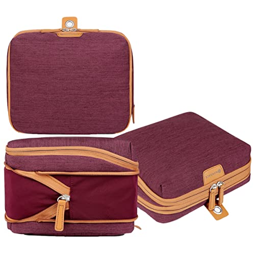 Nordace Travel Packing Organizers Set for Men and Women - 2x Packing Cubes & 1x Wash Pouch - Durable & Water Resistant (Red) - color: Red