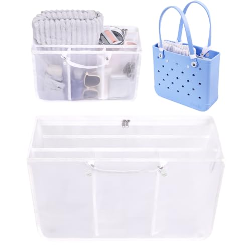 OUTXE Beach Bag Organizer Compatible with Baby Bogg Bag Accessories Inserts, Lightweight Mesh Insert Divider Pouch for Small Bogg Bags, Beach Tote Bags Insert for Organizing - color: #4-White, size: Medium