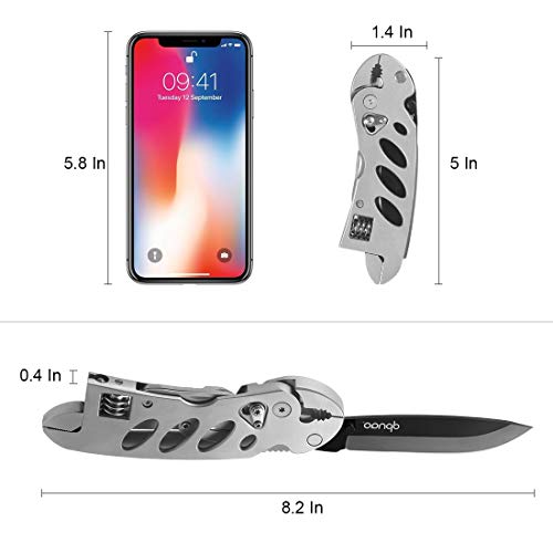 Multitool Wrench With 7 Tools/Pliers/Wire Cutter/Flat Screwdriver/Phillips Screwdriver/Portable Folding Multifunctional Adjustable Multi Purpose Stainless Steel Tool - color: Silver