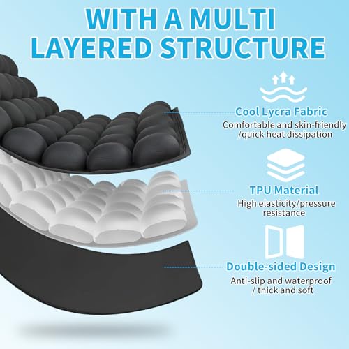 Press Type Inflatable Travel Cushion Airplane Seat Cushion, Built-in Air Pump Portable Airplane Seat Cushion for Long Flights, Car, Office, Wheelchair
