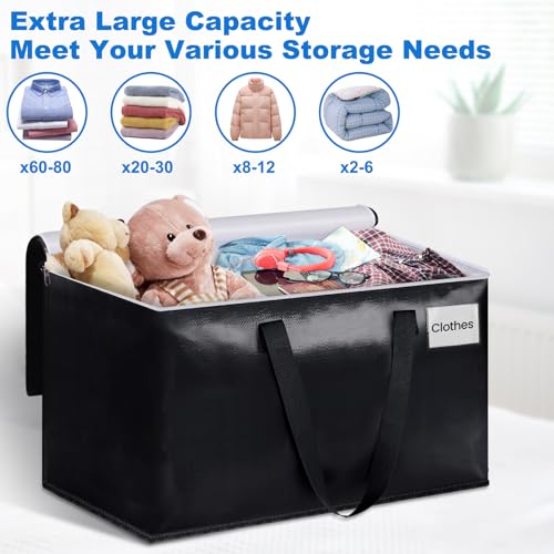 StorageRight Large Moving Bags Heavy Duty Storage Totes for Storage,Packing & Moving Collapsible Moving Supplies with Large Capacity, Reinforced Zippers and Handles, 88L, 8 Packs - size: 88L
