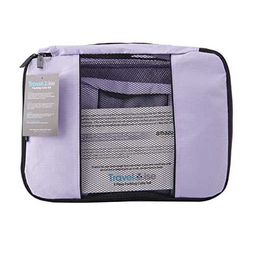 TravelWise Luggage Packing Organization Cubes 5 Pack, Lavender, 2 Small, 2 Medium, 1 Large (TWPC-27) - color: Lavender