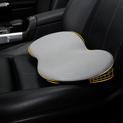 kingphenix Wedge Car Seat Cushion: Memory Foam Truck Seat Cushion for Car Seat Driver - Sciatica and Back Pain Relief - Enhancing Driving Comfort -Gray - color: Gray, size: 17.5*10.5 inches