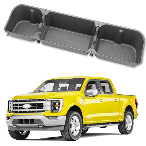 KINGGERI Under Seat Storage Boxes Compatible with 2015-2026 Ford F-150 F150 SuperCrew Cab, 2017-2026 Ford F-250 F-350 F-450 F-550 Super Duty, Upgraded Rear Under Back Seat Cargo Tool Box Organizer - size: 15-26 Ford F150 & 17-26 F250 F350 F450 F550