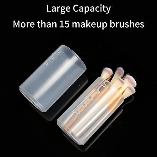 OCHEAL Makeup Brush Holders, 4 Pack of Make up Brushes Organizer Travel Case Retractable Plastic Travel Makeup Brush Holder For Vanity Makeup Artist Brushes Storage Cup - color: Plastic Clear-4pcs