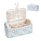 Quilted Hair Tools Travel Bag, Cute Portable Organizer Case with Hanging Hook, Compatible with Dyson Airwrap Styler,Hair Curler Accessories - color: Blue Flower