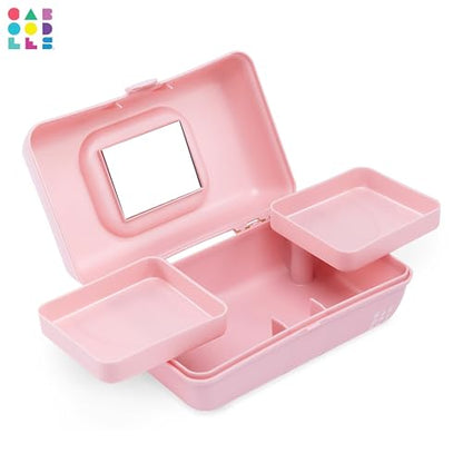 Caboodles Pretty in Petite Makeup Box, Pink Sparkle, 2 Swivel Trays, - color: Pink Sparkle, size: 8.82 x 5.88 x 3.66 inches (Pack of 1)