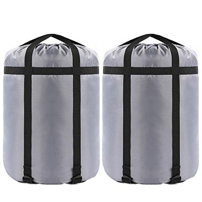 Compression Stuff Sack, 24L/36L/46L Sleeping Bags Storage Stuff Sack Organizer Waterproof Camping Hiking Backpacking Bag for Travel - Great Sleeping Bags Clothes Camping - color: Grey 36L 2-PACK