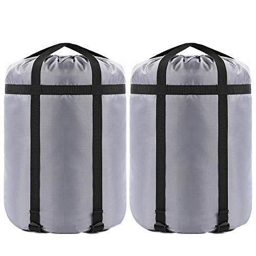 Compression Stuff Sack, 24L/36L/46L Sleeping Bags Storage Stuff Sack Organizer Waterproof Camping Hiking Backpacking Bag for Travel - Great Sleeping Bags Clothes Camping - color: Grey 36L 2-PACK