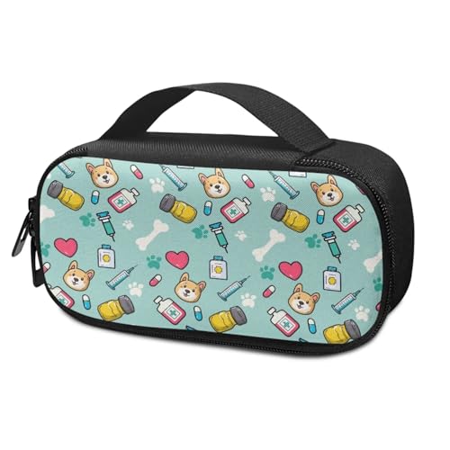 Insulin Cooler Travel Case with Top Handle for Adluts Easy to Carrying, Cute Puppy Diabetic Care Organizer Portable Diabetic Supplies Bag for Medication Supplies - color: Cute Puppy
