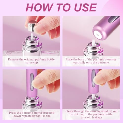 12 PCS Travel Refillable Perfume Atomizer Bottles,5ml Mini Portable Spray Bottles for Travel Accessories,Multicolor Perfume Containers