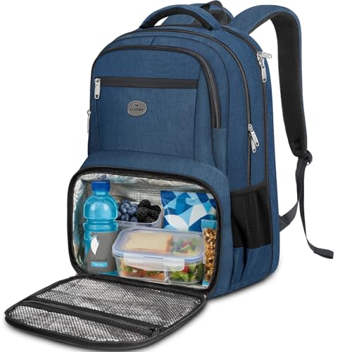 MATEIN Lunch Backpack for Men, 17 Inch Travel Laptop Backpack with Cooler Compartment, Airline Approved Carry On Backpack, Waterproof Computer Bag for Business Work Camping Picnic, Blue - color: Blue, size: 17 Inch