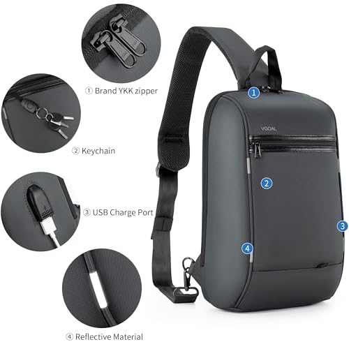 Kingsons 13" Anti-Theft Laptop Sling Backpack. Waterproof nylon, USB port. Ideal for travel, hiking, camping. (FG6301-Grey) - color: Fg6301-grey