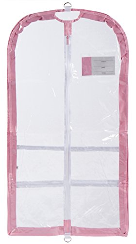 Clear Plastic Garment Bag with Pockets for Dance Competitions Danshuz - Pink - color: Lavender,Pink