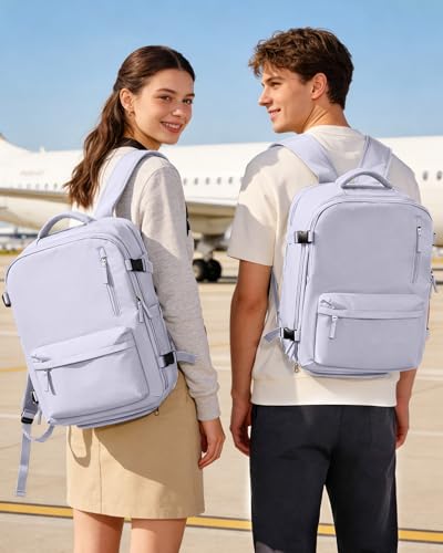 WONHOX Vacuum Travel Backpack Women,Carry On Backpack Flight Approved 18x14x8 inches Bag Spirit Airlines Personal ltem,College Sports Hiking Rucksack Laptop Blackpack mochila de viaje,TaroPurple - color: A23-taropurple