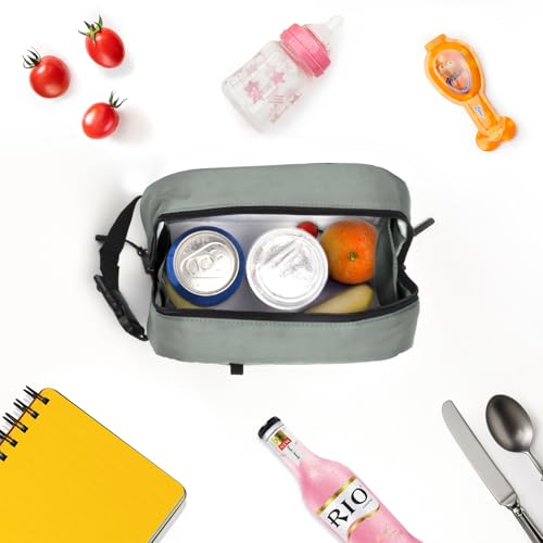 Cerbonny Freezable Lunch Bag, Mini Cooler Bag, Small Lunch Bag, Insulated Small Cooler Box with Ice Packs & Handle Buckle for School Work Travel,Grey - color: Light Gray