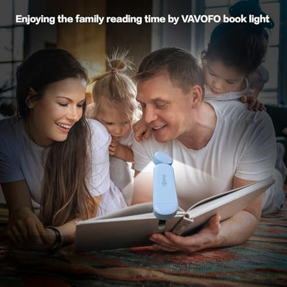 VAVOFO USB Rechargeable Book Light, Blue Lighting Blocking, Amber Light Clip On Bookmark Shaped 6 LEDs Reading Light, Eye Care for Bookworms Reading in Bed with 9 Lighting Modes (Light Blue) - color: Light Blue
