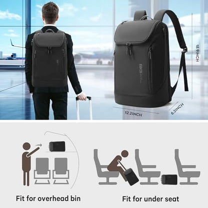 BANGE Commute backpack can hold 15.6 inch laptop,Flight approved carry on backpack for men and woman - color: Black