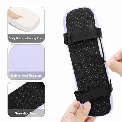MOSISO Chair Armrest Pads (2 Pack), Memory Foam Home/Office Chair Arm Rest Covers Comfy Computer Gaming Elbow Cushion Removable Washable Elbow Support Forearm Pressure Relief, Purple - color: Purple
