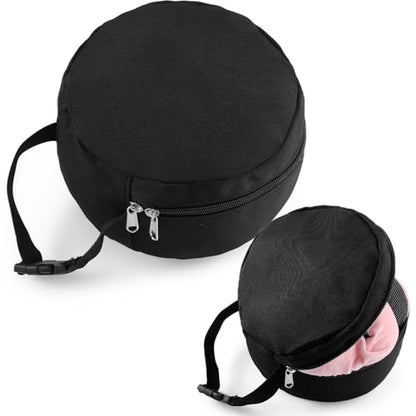 1 Pcs Travel Neck Pillow Bag Compact Travel Neck Carrying Case Bag for Airplane Train Journey Quick Release Clasp Attaches to Luggage Purse Backpack, Pillow Not Included (Black) - color: Black