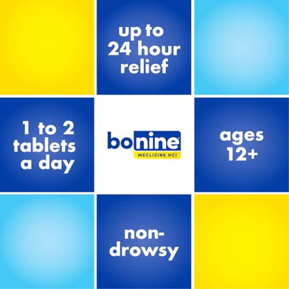 Bonine Non-Drowsy Motion Sickness Relief - 32 Chewable Tablets with Meclizine HCL 25mg - Non Drowsy Medicine for Nausea or Motion Sickness - Cruise Essentials - Raspberry Flavor - size: 2x 16 Count