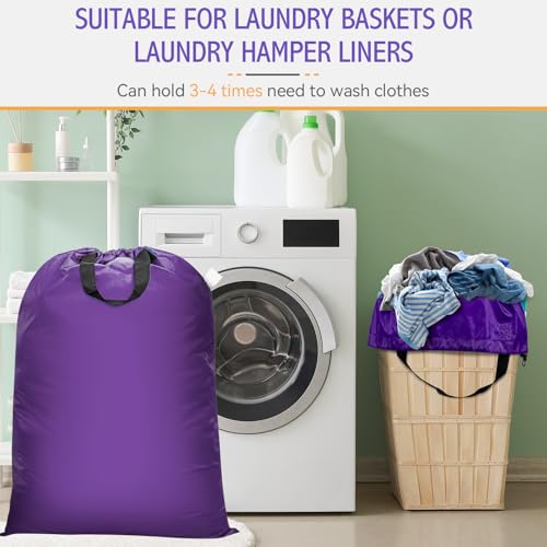 Isink Extra Large Heavy Duty Laundry Bag - 28" x 40", Travel Laundry Bag for Dirty Clothes, Purple - color: Extra Large Laundry Bag With Handles (Purple)
