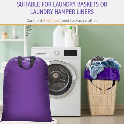 Isink Extra Large Heavy Duty Laundry Bag - 28" x 40", Travel Laundry Bag for Dirty Clothes, Purple - color: Extra Large Laundry Bag With Handles (Purple)