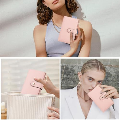 yiijay Womens Wallet RFID Blocking Leather Trifold Clutch Wallet Credit Card Holder Ladies Travel Wallet Purse with Pen Holder - color: 1Pink