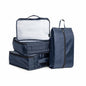 Brookstone 4-Piece Packing Cube Set Apparel Luggage Organizer and Shoe Bag, Travel Essentials, Navy
