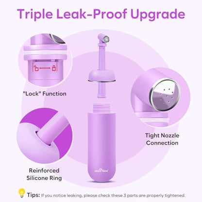 Easy@Home Portable Travel Bidet: Peri Bottle for Postpartum Essentials - Handheld Sprayer Kit for Perineal Care & Personal Hygiene | 380ml (12.8oz) | Women & Men | EPB-01 Pink - color: Pink