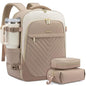 LOVEVOOK Travel Backpack for Women, TSA Approved Carry On Backpack with 2 Packing Cubes, Personal Item Backpack Fits 17 Inch Laptop, Weekender Water-resistant Daypack, Khaki-beige - color: Khaki-beige, size: 17.3 Inch-3Pcs