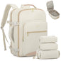LOVEVOOK 40L Travel Backpack Flight Approved Carry on Backpack,3 Packing Cubes,Waterproof Personal Item Travel Bag,TSA Carry on Luggage Suitcase Travel Essentials,Gifts for Women & Men,fits 17" Laptop - color: Beige-flesh Beige, size: Large-40L-4Pcs