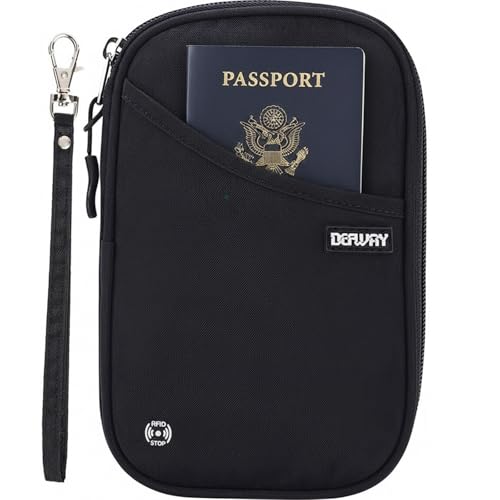 Passport Holder for Travel, Rfid Blocking Passport Wallet Travel Wallet Waterproof Case for Cards Passport Case, Travel Document Organizer Credit Cards Case Rfid Passport Holder for Travel - color: Jet Black