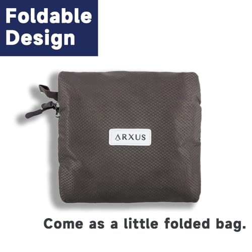 Arxus Foldable Tote Bag for Travel Expandable Lightweight Carry On Luggage 22L Packable Duffle Bag for Traveling - color: Gray