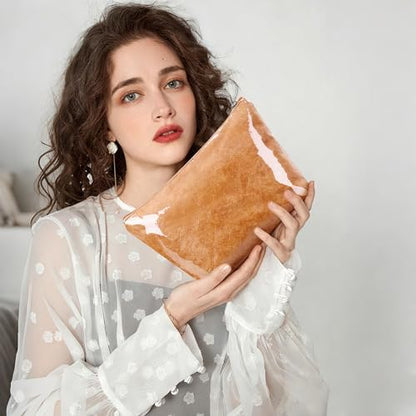 WLLWOO PVC Waterproof Makeup Bag Kraft Paper Cosmetic Bag Travel Toiletry Zipper Pouch Organizer for Women Purse - color: PVC-Brown