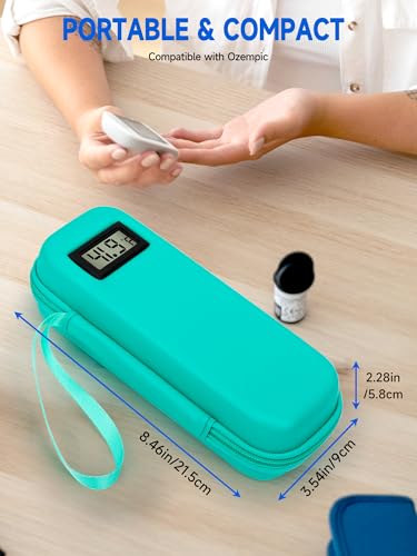 EVA Insulated Cooler Travel Case for Zepbound Injector Pens, 2 TSA Approved Ice Pack, Real-Time Temperature Display, Medication Cooler for Travel & Daily Use - color: Compatible With Zepbound Pens