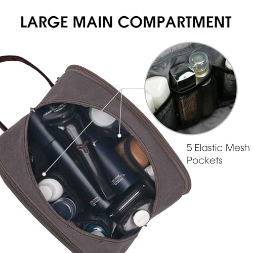 WANDF Travel Toiletry Bag for Men Large Toiletries Shaving Bag Water Resistant Hanging Dopp Kit Travel Accessories Bag for Women Men (Taupe) - color: Taupe