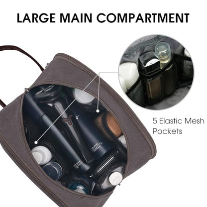 WANDF Travel Toiletry Bag for Men Large Toiletries Shaving Bag Water Resistant Hanging Dopp Kit Travel Accessories Bag for Women Men (Taupe) - color: Taupe