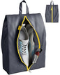 Water Resistant Travel Shoe Bags with Two Inner Pockets - Shoe Carrier Storage Cube Pouch Pack with Zipper & Handle - Portable Shoe Bag for Gym, Traveling, Dance, Track & Field - Grey - style: Grey - 1 Pack
