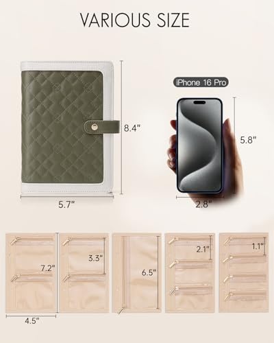VLANDO Travel Jewelry Organizer Case,Mom Gifts from Daughter,Jewelry Storage Book Ring Binder with Clear Zipper Velvet Jewelry Pouch Bag,Travel Essentials for Rings,Necklace,Earrings-Olive Green - color: 03.Olive Green
