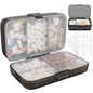 FYY Weekly Pill Organizer with Labels,8 Compartments Travel Daily Pill Case Airtight Moistureproof Large Pill Box to Hold Vitamins, Fish Oil, Supplements,Cotton Swab and Bandages-Black - color: Black