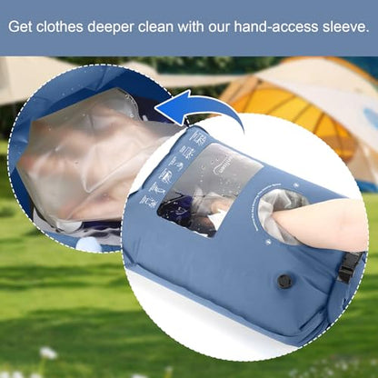 Wash Bag Portable Washing Machine for Camping Travel Laundry Washing Clothes Manual Washer Dry Bags Hand Wash for Outdoor Traveller RV Backpacking Adventures Cruise and Vacation Essentials