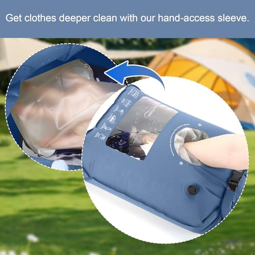 Portable Washing Bag Hand Wash Bag Travel Manual Washer RV Laundry Solution | Camping Washing Machine, Hand Washing Bag, Clothes Washer for Backpacking, Cruise and Vacation Essentials, Travel Washer Bag