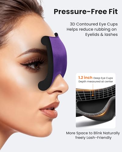 3 Pack Sleep Masks for Side Sleepers, True Blackout 3D Eye Mask for Sleeping, Zero Eye Pressure, Lash-Friendly, Adjustable Soft Eye Cover for Women Men, Travel Night Blindfold - color: Blue&black&purple