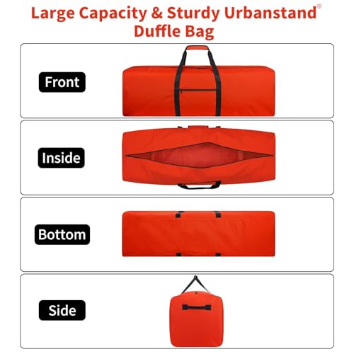 Urbanstand 48 Inch Extra Large Duffle Bag for Travel, Sports Gear Storage Bag with 2-way Lockable Zippers, Long Canvas Duffel Bag for Tent Camping tripod (Orange) - color: Orange, size: 48inch