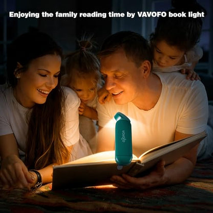 VAVOFO USB Rechargeable Book Light, Blue Light Blocking, Amber Light Clip On Bookmark Shaped Reading Light, Eye Care 6 LEDs Book Light for Bookworms Reading in Bed with 9 Lighting Modes (Dark Green) - color: Dark Green