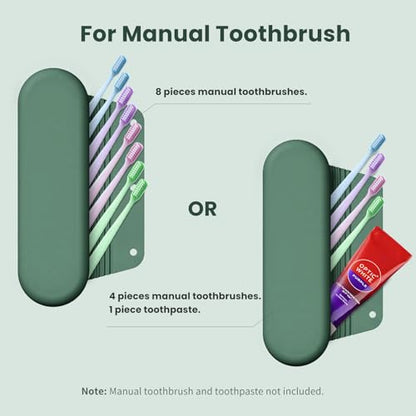Silicone Electric Toothbrush Travel Case, Manual Toothbrush Travel Cover for Men and Women,Toothbrush for Travel,Gym and More, Fits Most Manual and Electric Toothbrushes - Midnight Green - color: Midnight Green